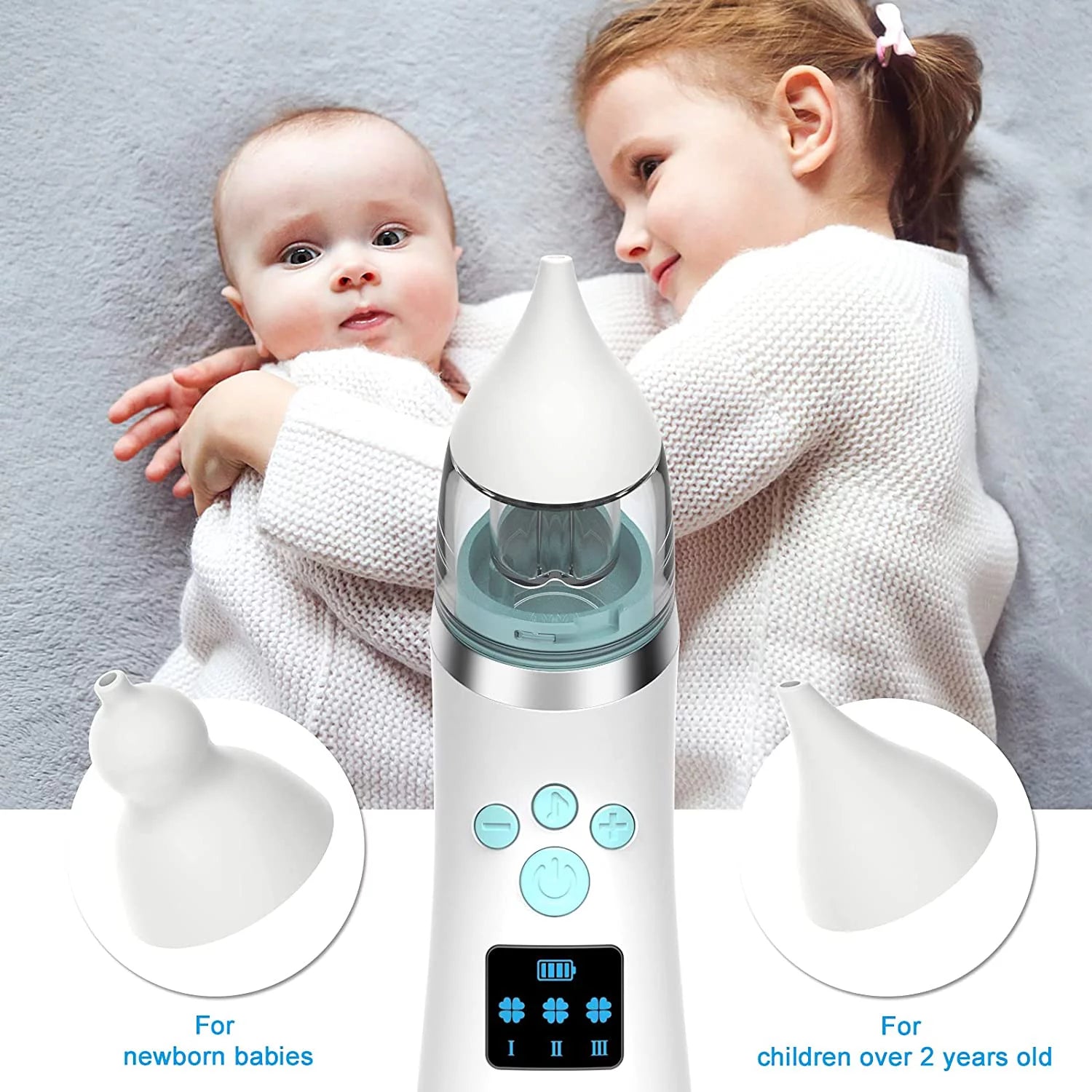 Baby Nasal Aspirator Automatic Nose Sucker Cleaner Nose Mucus Boogies Vacuum Cleaner with 3 Levels of Suction Rechargeable Portable Mucus Remover for Newborn Infant Toddler Kid