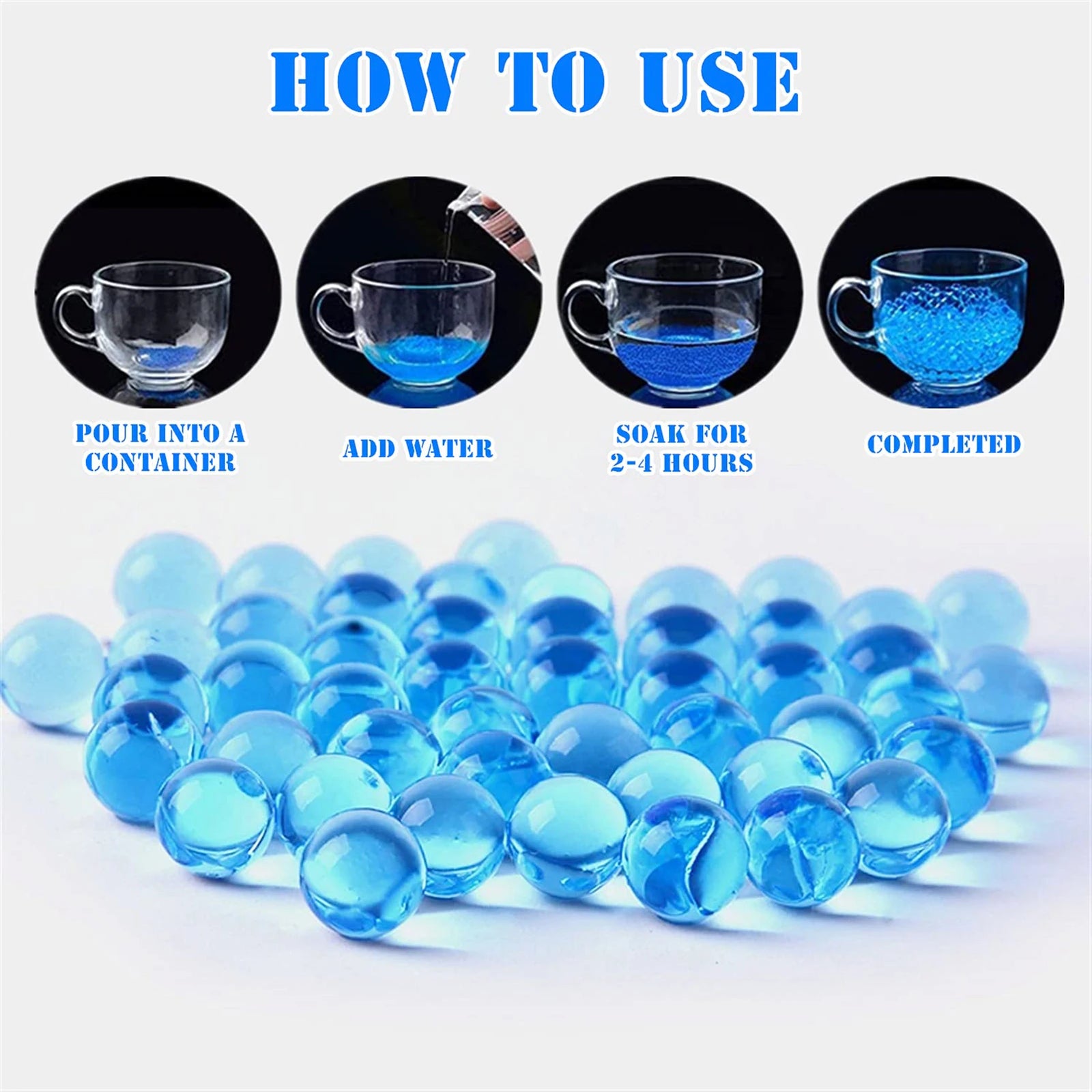 50000/100000Pcs Water Balls 7-8 MM Gel Splatter Ball Blaster Bullets Water Ball for Outdoor Activities Shooting Team Game Toys