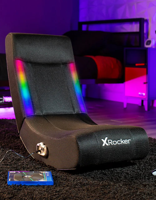 Load image into Gallery viewer, Solo RGB Audio Floor Rocker Gaming Chair, Black Mesh 29.33 in X 14.96 in X 24.21 In
