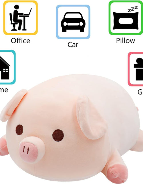 Load image into Gallery viewer, Pig Stuffed Animal 19.6” Kawaii Plushies Pig Plush Cute Pillow Plush Pillows Hugging Pillow, Fat Soft Stuffed Pig Plush Toy for Kids Girls Boys
