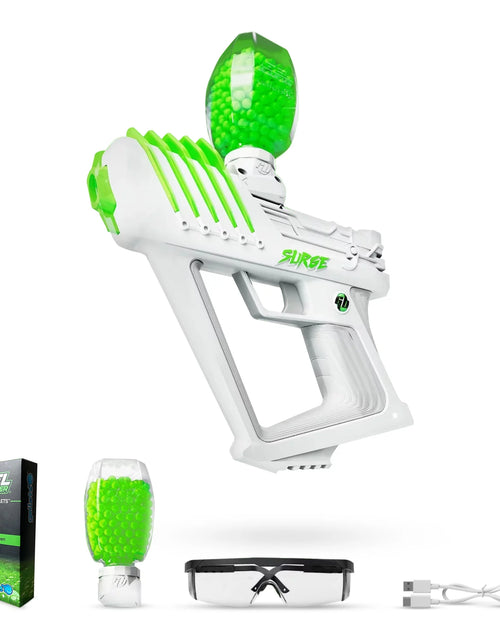 Load image into Gallery viewer, SURGE 1.5, Electric Green, Water-Based Gellet Blaster with 10,000 Electric Green Gellet Pack
