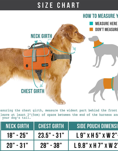 Load image into Gallery viewer, Dog Backpack for Medium Large Dogs, Dog Saddle Bag for Dogs to Wear, Harness Saddlebag with Reflective Safety Side Pockets for Hiking, Camping, Vest Dog Pack for Travel (Green, Large)
