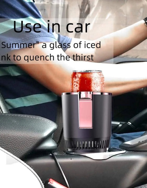 Load image into Gallery viewer, Car Cup Cooler Warmer, 2 in 1 Cooling Heating Mug Holder Cigarette Lighter Powered with LCD Display, Purple
