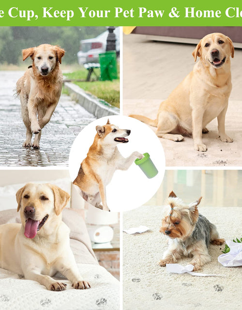 Load image into Gallery viewer, Dog Paw Washer, Dog Foot Cleaner,Things for Dogs Must Haves, 2 in 1 Pet Foot Washing Cup, Dog Summer Accessories Supplies, Muddy Paw Cleaner Dog Workout Equipment,Pet Paw Washer Clean Dog Paws- Green
