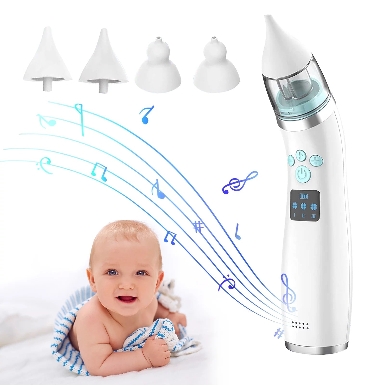 Baby Nasal Aspirator Automatic Nose Sucker Cleaner Nose Mucus Boogies Vacuum Cleaner with 3 Levels of Suction Rechargeable Portable Mucus Remover for Newborn Infant Toddler Kid