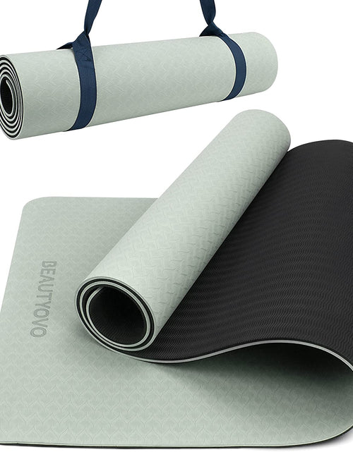 Load image into Gallery viewer, Yoga Mat with Strap, 1/3| 1/4 Inch Extra Thick Yoga Mat Double-Sided Non Slip, Professional TPE| PVC Yoga Mats for Women Men, Workout Mat for Yoga, Pilates and Floor Exercises
