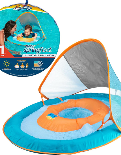 Load image into Gallery viewer, 11649 Baby Spring Float Activity Center with Sun Canopy, Green Fish
