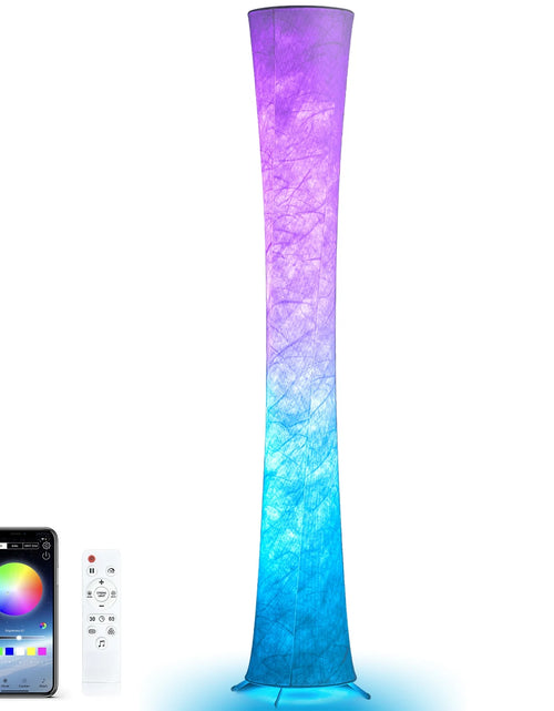 Load image into Gallery viewer, Soft Light LED Floor Lamp RGB Color Changing 61&#39;&#39; Modern Tall Lamp, Smart Standing Lamp with Remote Control and APP Control for Living Room, Bedroom and Game Room
