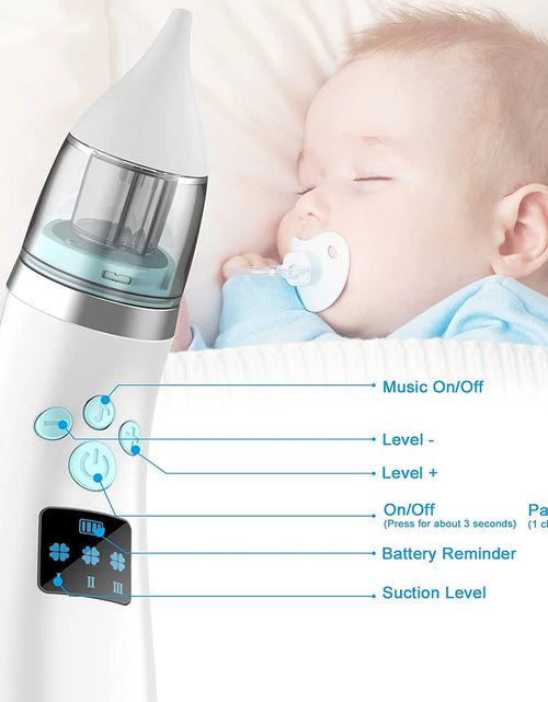 Load image into Gallery viewer, Baby Nasal Aspirator Automatic Nose Sucker Cleaner Nose Mucus Boogies Vacuum Cleaner with 3 Levels of Suction Rechargeable Portable Mucus Remover for Newborn Infant Toddler Kid
