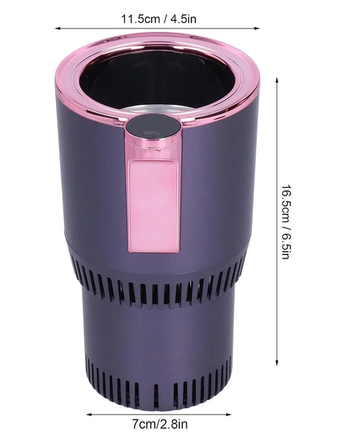 Load image into Gallery viewer, Car Cup Cooler Warmer, 2 in 1 Cooling Heating Mug Holder Cigarette Lighter Powered with LCD Display, Purple
