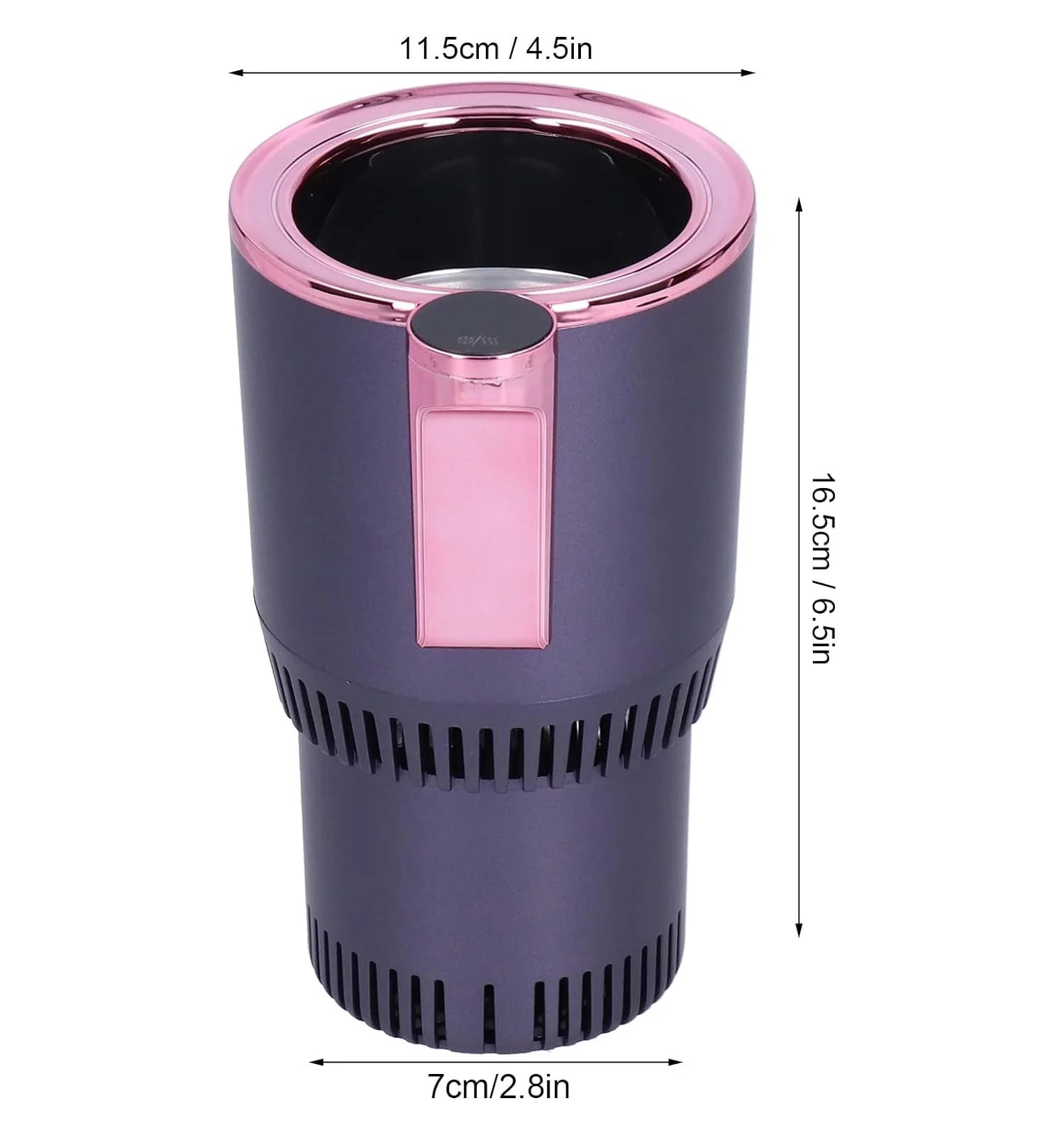 Car Cup Cooler Warmer, 2 in 1 Cooling Heating Mug Holder Cigarette Lighter Powered with LCD Display, Purple