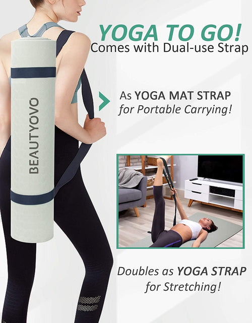 Load image into Gallery viewer, Yoga Mat with Strap, 1/3| 1/4 Inch Extra Thick Yoga Mat Double-Sided Non Slip, Professional TPE| PVC Yoga Mats for Women Men, Workout Mat for Yoga, Pilates and Floor Exercises
