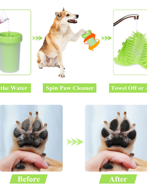 Load image into Gallery viewer, Dog Paw Washer, Dog Foot Cleaner,Things for Dogs Must Haves, 2 in 1 Pet Foot Washing Cup, Dog Summer Accessories Supplies, Muddy Paw Cleaner Dog Workout Equipment,Pet Paw Washer Clean Dog Paws- Green
