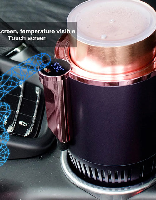 Load image into Gallery viewer, Car Cup Cooler Warmer, 2 in 1 Cooling Heating Mug Holder Cigarette Lighter Powered with LCD Display, Purple
