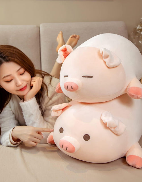 Load image into Gallery viewer, Pig Stuffed Animal 19.6” Kawaii Plushies Pig Plush Cute Pillow Plush Pillows Hugging Pillow, Fat Soft Stuffed Pig Plush Toy for Kids Girls Boys
