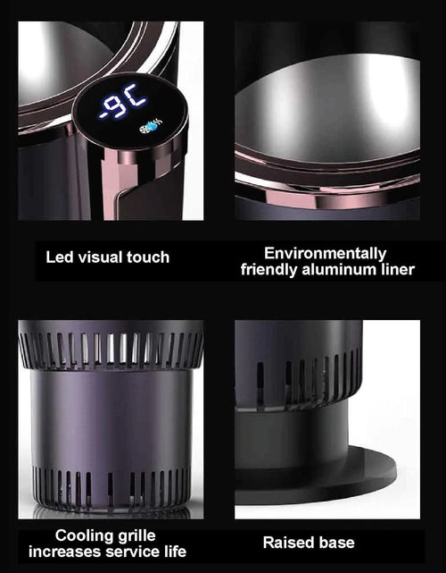 Load image into Gallery viewer, Car Cup Cooler Warmer, 2 in 1 Cooling Heating Mug Holder Cigarette Lighter Powered with LCD Display, Purple
