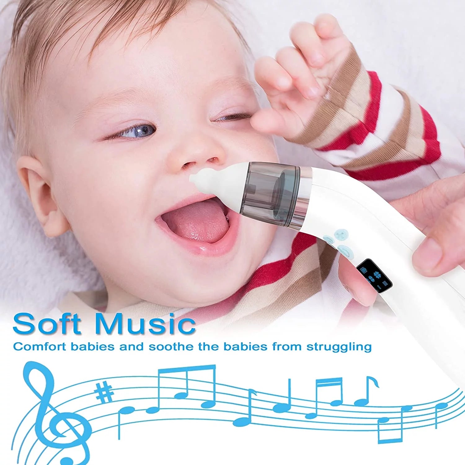 Baby Nasal Aspirator Automatic Nose Sucker Cleaner Nose Mucus Boogies Vacuum Cleaner with 3 Levels of Suction Rechargeable Portable Mucus Remover for Newborn Infant Toddler Kid