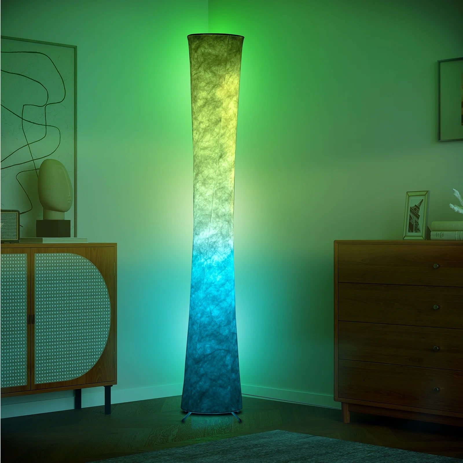 Soft Light LED Floor Lamp RGB Color Changing 61'' Modern Tall Lamp, Smart Standing Lamp with Remote Control and APP Control for Living Room, Bedroom and Game Room