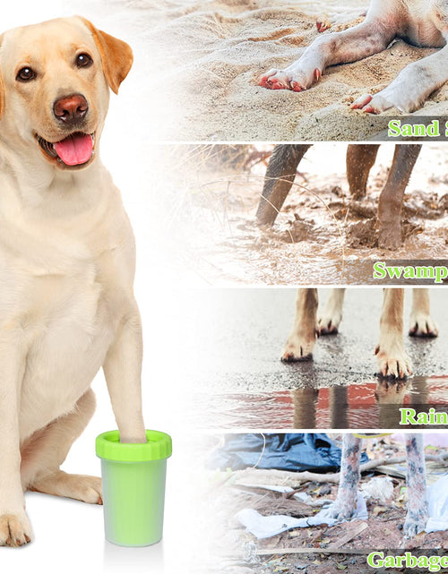 Load image into Gallery viewer, Dog Paw Washer, Dog Foot Cleaner,Things for Dogs Must Haves, 2 in 1 Pet Foot Washing Cup, Dog Summer Accessories Supplies, Muddy Paw Cleaner Dog Workout Equipment,Pet Paw Washer Clean Dog Paws- Green
