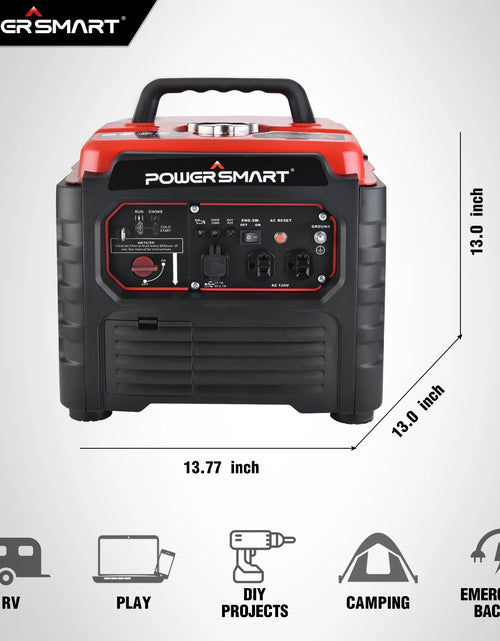 Load image into Gallery viewer, 1500W Gas Inverter Generator with Recoil Start: Portable &amp; Quiet Solution for Camping &amp; Home
